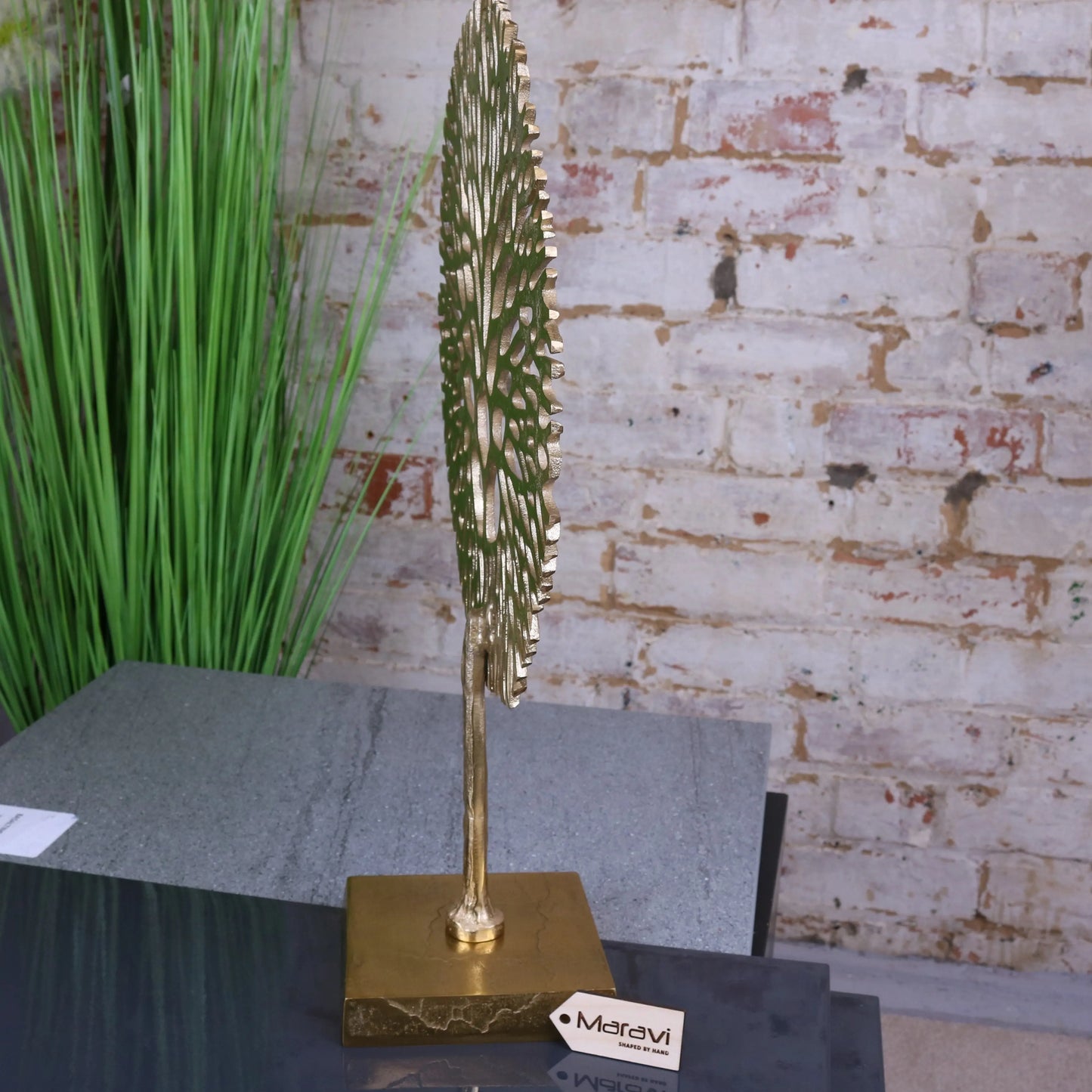 Lolam Metal Gold Coral Sculpture Side View