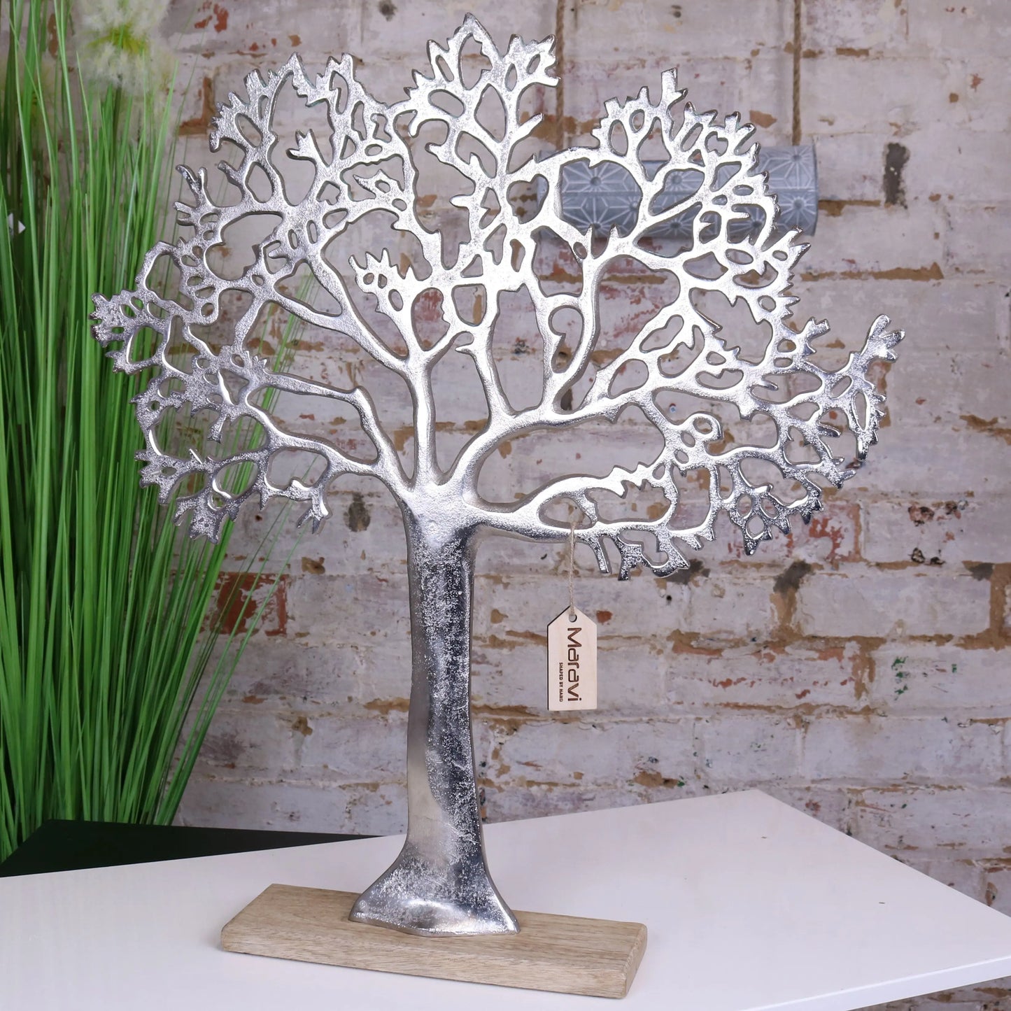 Lolam Tree Sculpture on Mango Wood Base 63cm Main Image