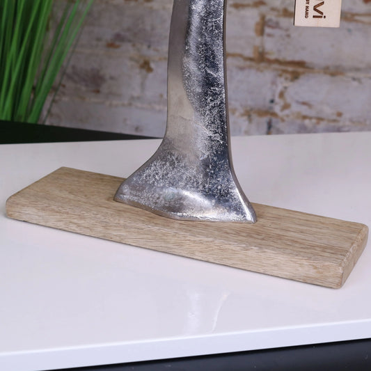 Lolam Tree Sculpture on Mango Wood Base Closeup of Base