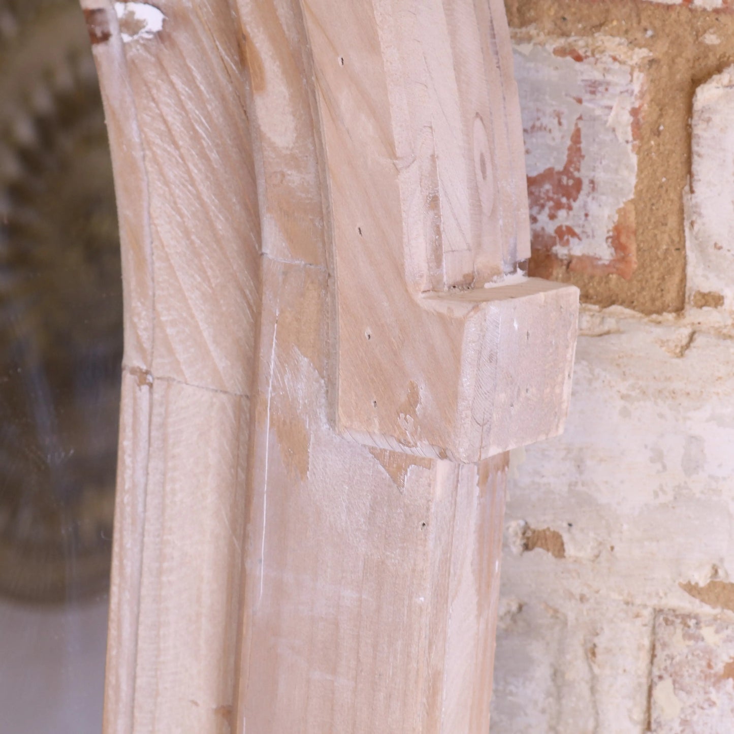 Betul Full Size Wooden Arch Mirror Closeup of Side