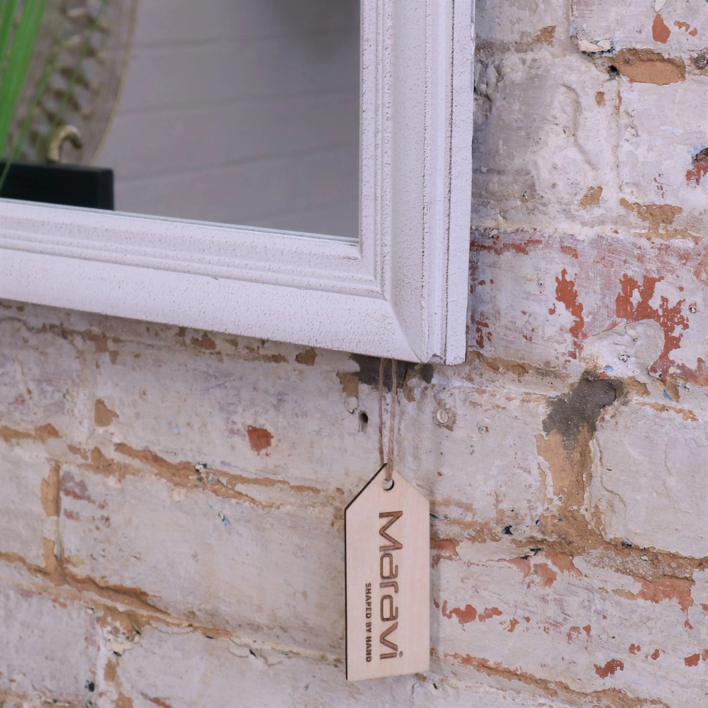 Panna Window Style Wall Mirror Rustic Closeup of Frame