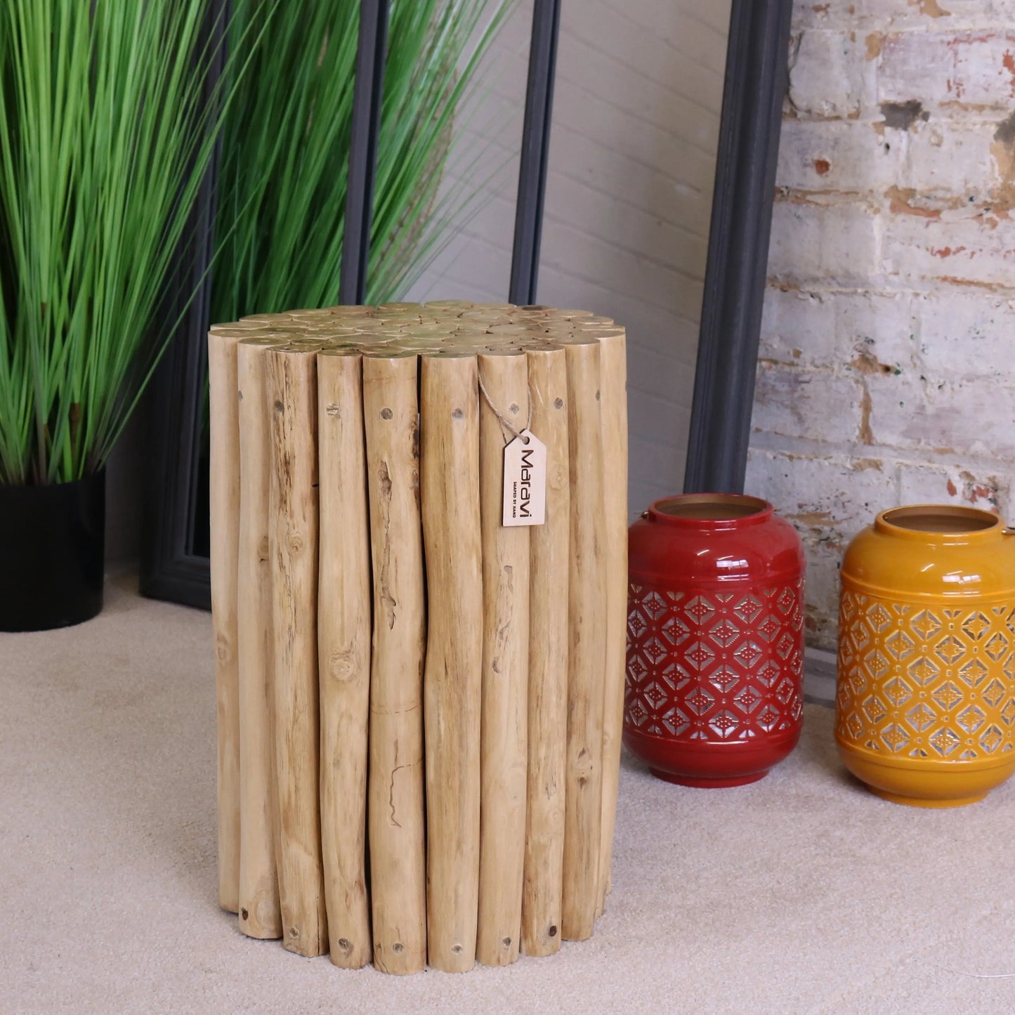 Kini Natural Logs Side Table Main Image