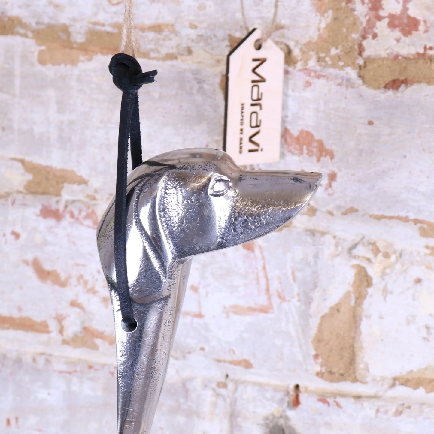 Khosa Animal Head Antique Style Shoe Horn Dog Design Closeup