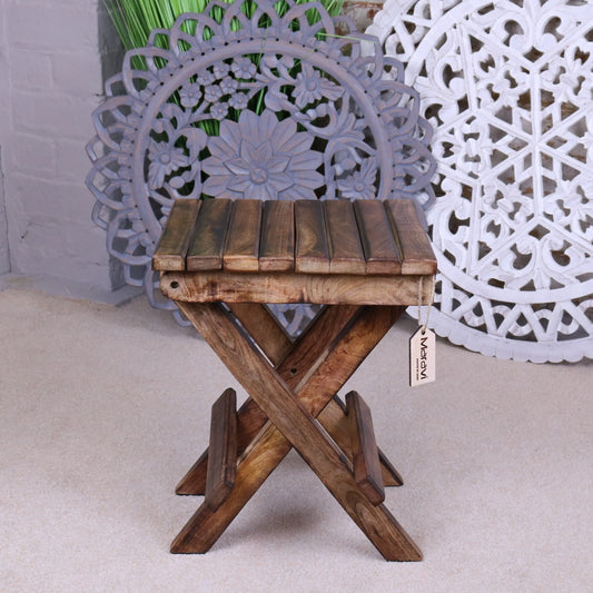 Vaitin Wooden Folding Stool Main Image