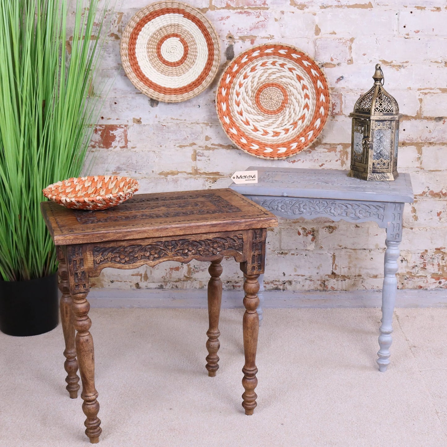 Erki Rectangular Mango Wood Side Table Main Image