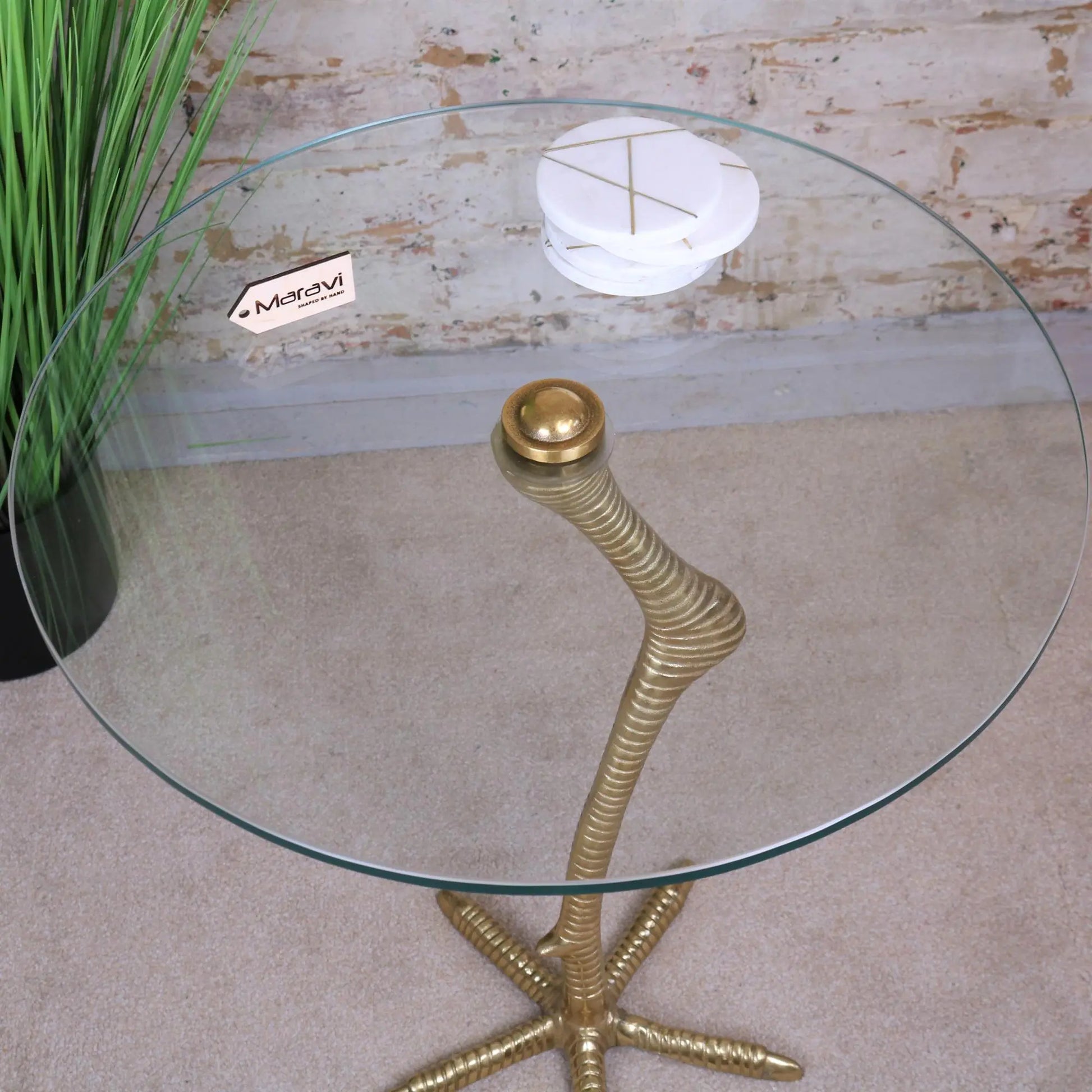 Maraal Flamingo Leg Glass Top View