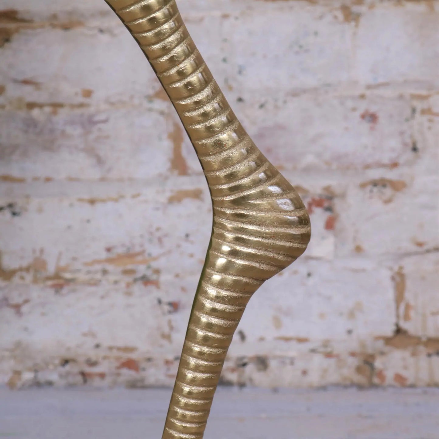 Maraal Flamingo Leg Glass Top Side Table Closeup of Knee