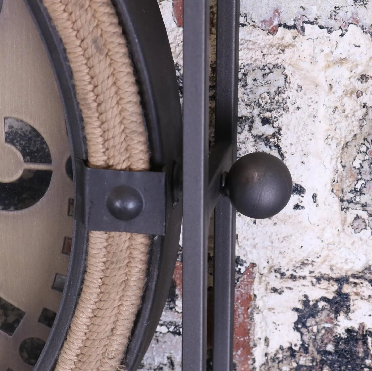 Industrial Square Frame Wall Clock Closeup of Detailing
