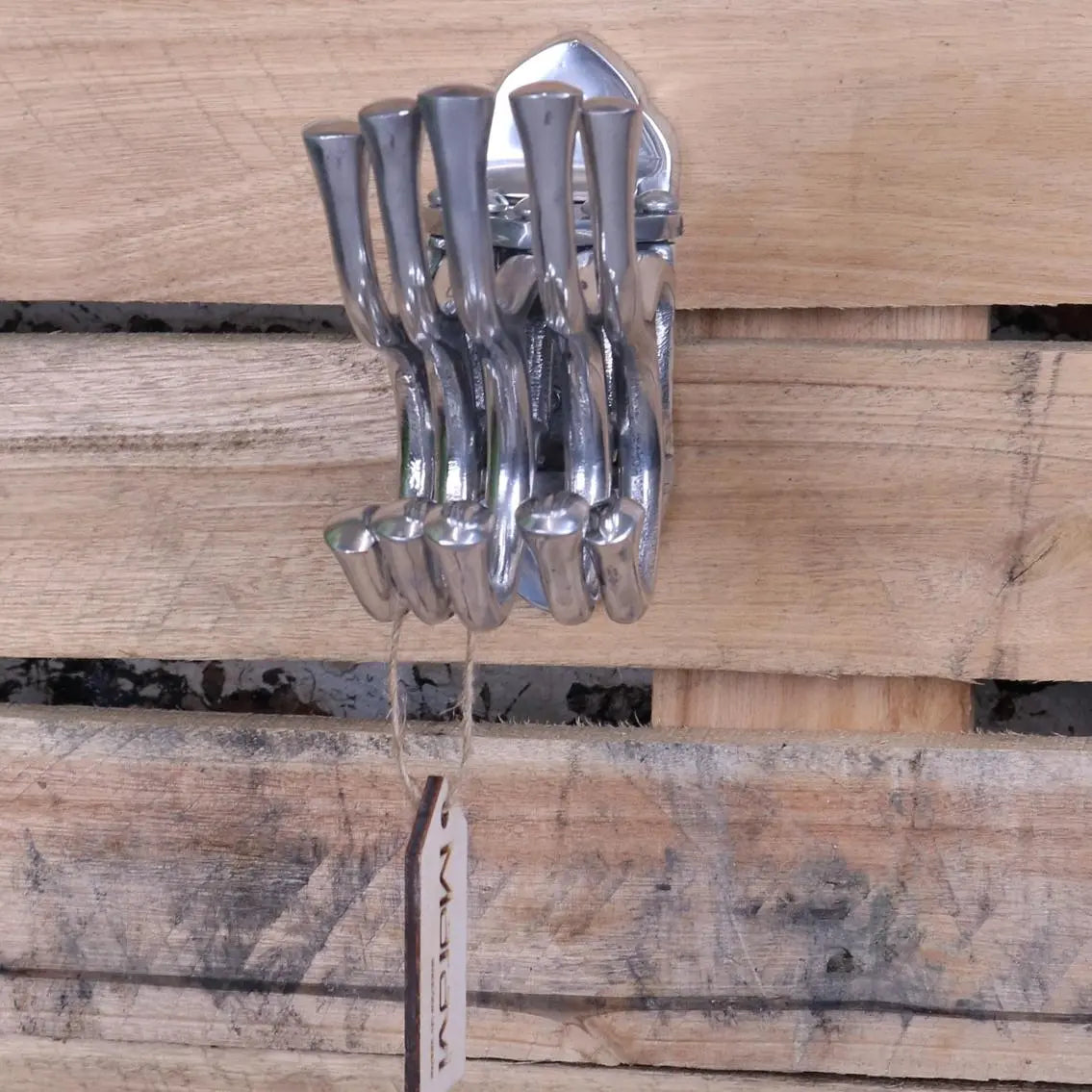 Kesda 5 Way Swivel Coat Hooks - Front view showing closed
