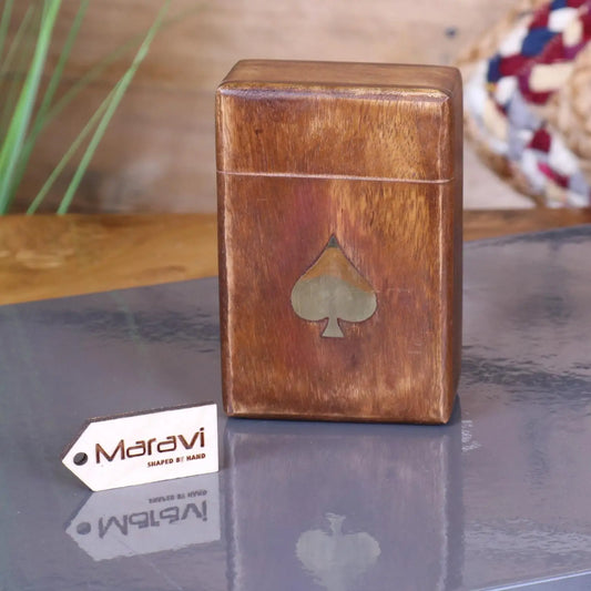 Harra Sheesham Wood Playing Card Box - Main Image