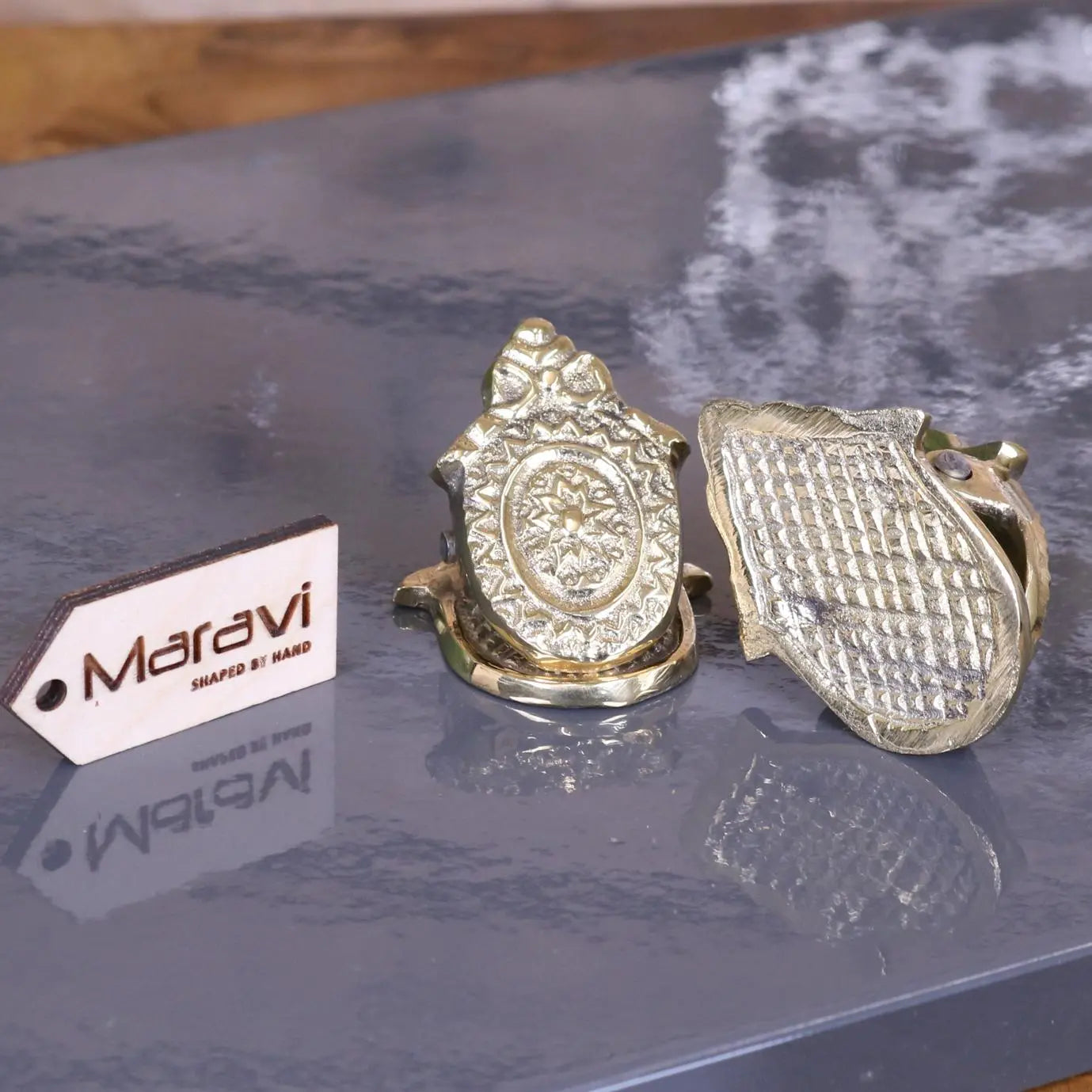 Jarhi Ornate Georgian Design Luxury Paper Clip Set of 2 - Gold Colour Front and Back