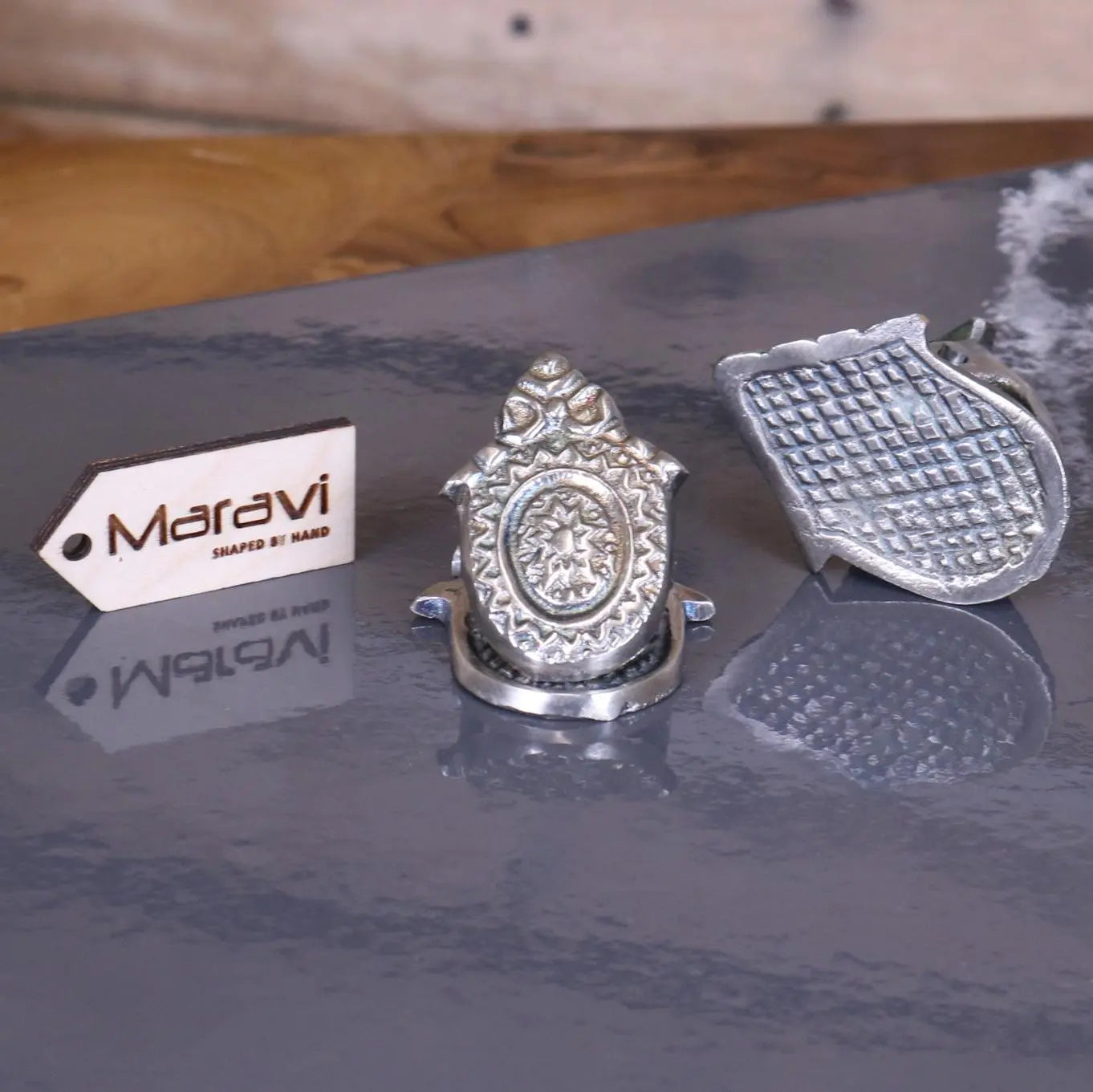 Jarhi Ornate Georgian Design Luxury Paper Clip Set of 2 - Silver Colour Front and Back