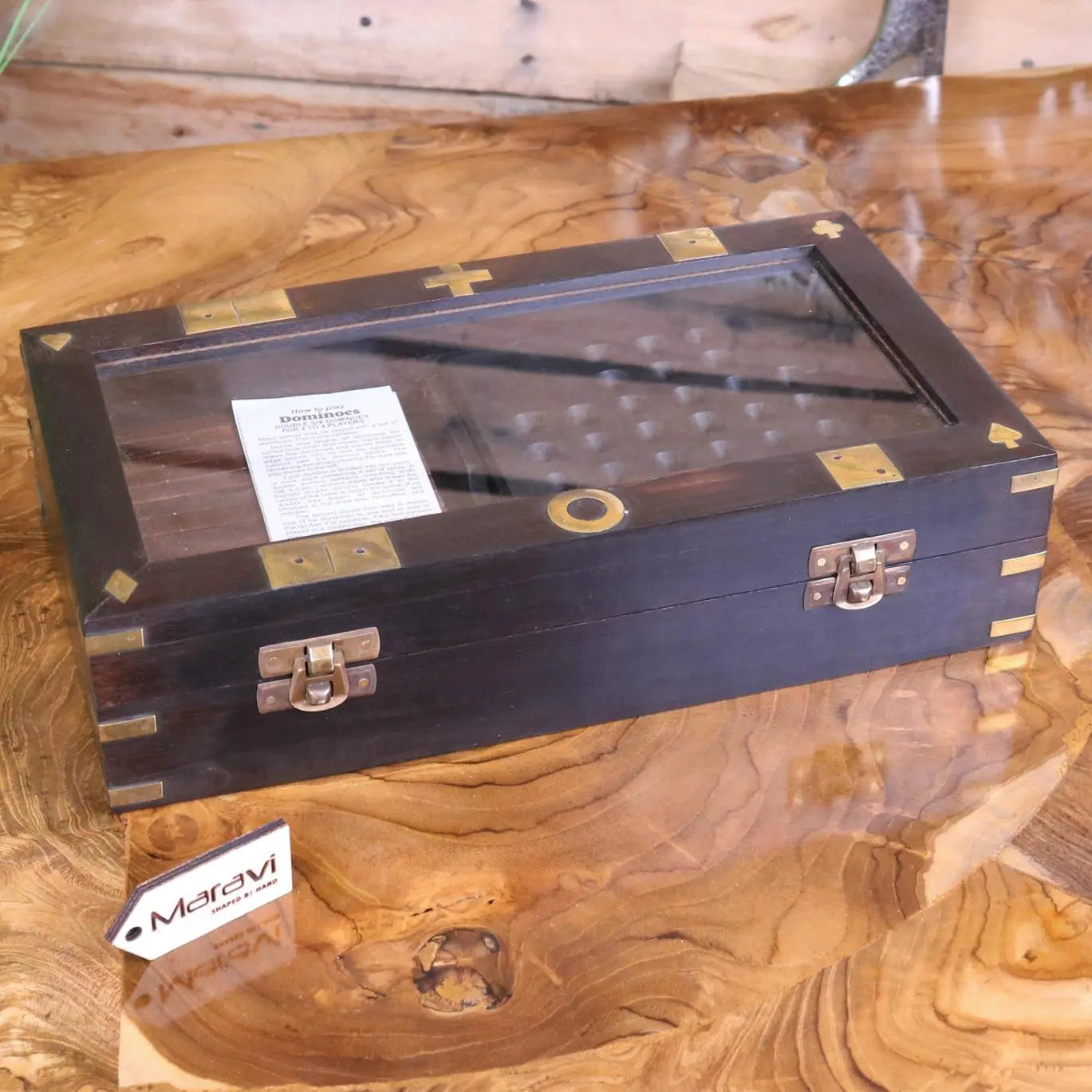 Tarera Sheesham Wood 5in1 Game Compendium - Packed up Storage Box