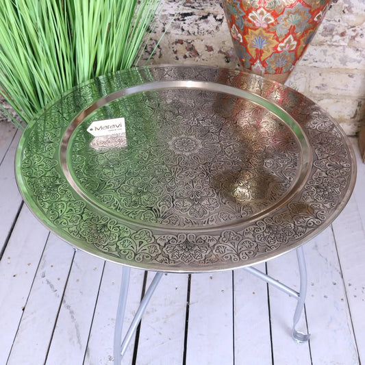 Jadida Moroccan Tray Table 60cm - Top Angled View