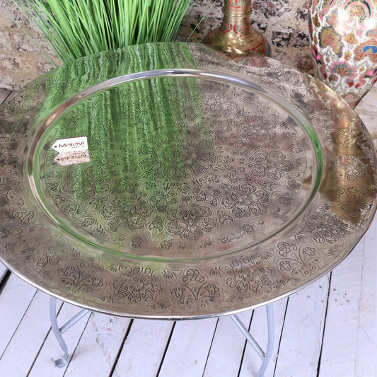 Jadida Moroccan Tray Table 80cm - Angled Top View