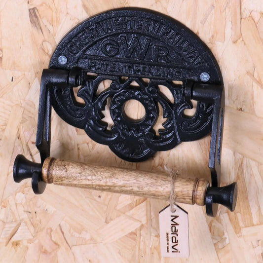 Vintage Style Toilet Roll Holder Great Western Railway - Angled Side View