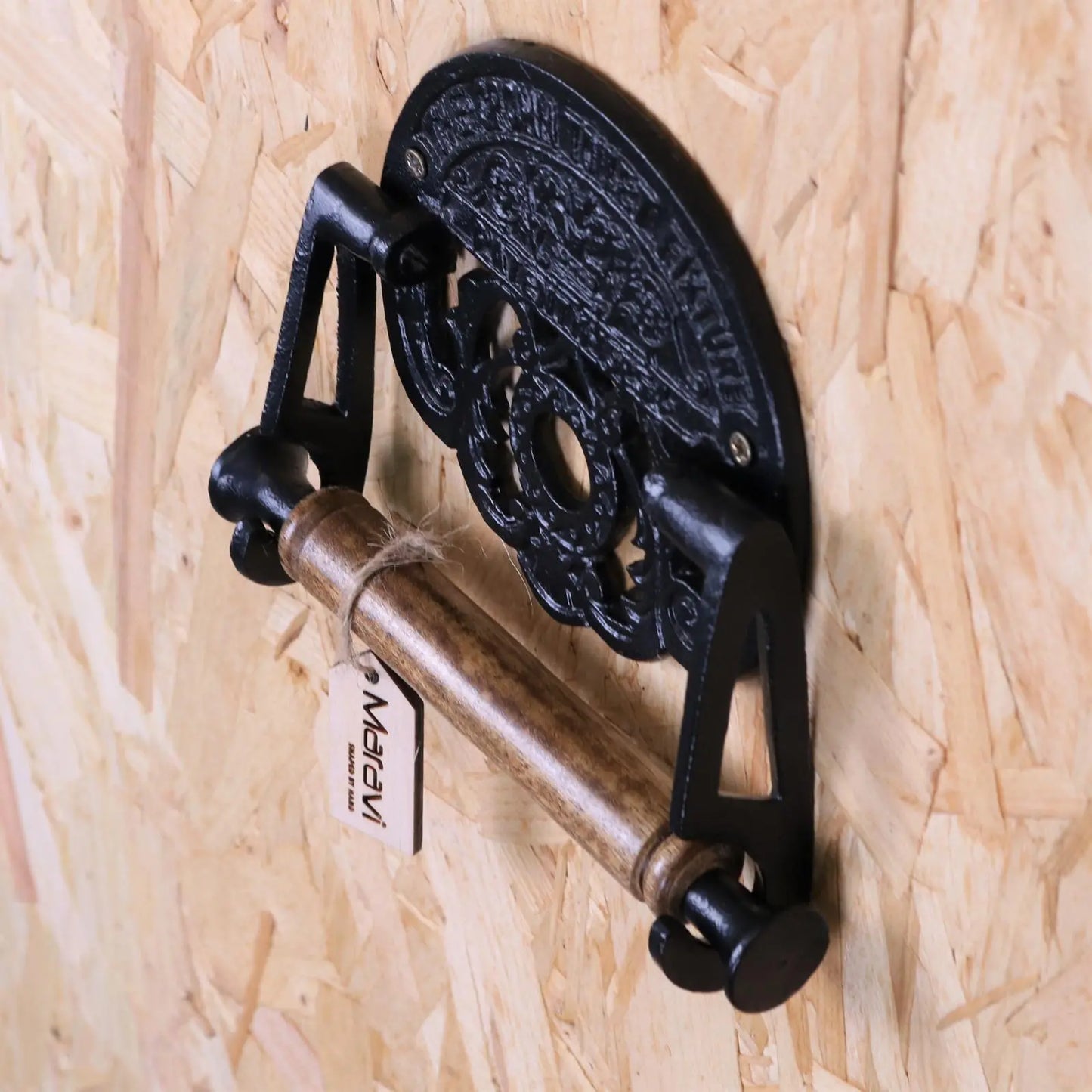 Vintage Style Toilet Roll Holder The Crown Toilet Fixture - Side View
