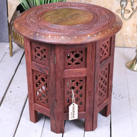 Alnif Medium Size Moroccan Side Table Sheesham Wood - Main Image