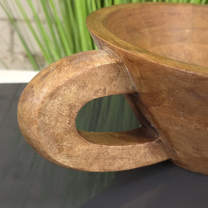 Baddo Mug Shape Wooden Bowl with Handle - Closeup of Handle