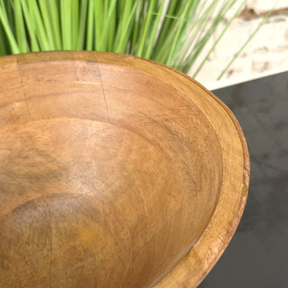 Baddo Mug Shape Wooden Bowl with Handle - Closeup of Woodgrain