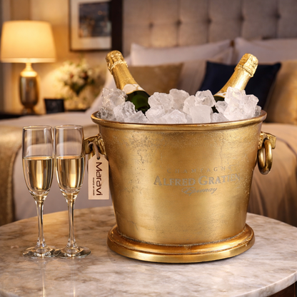 Alfred Gratien Luxury Gold Champagne Ice Bucket - Lifestyle Image