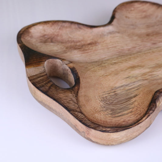 Amrola Mango Wood Serving Dish - Closeup of Handle