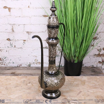 Aravalli Aftaba Brass Arabian Jug Vase Ornament 76cm - Front View