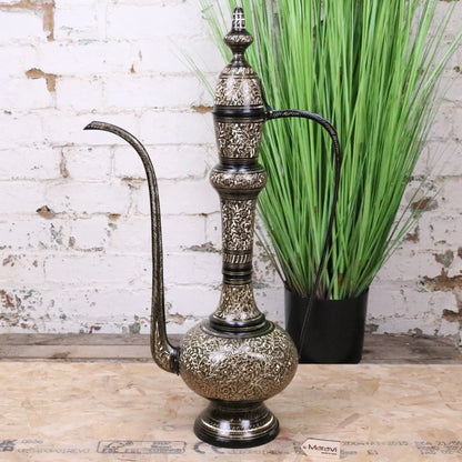 Aravalli Aftaba Brass Arabian Jug Vase Ornament 76cm - Front View 2
