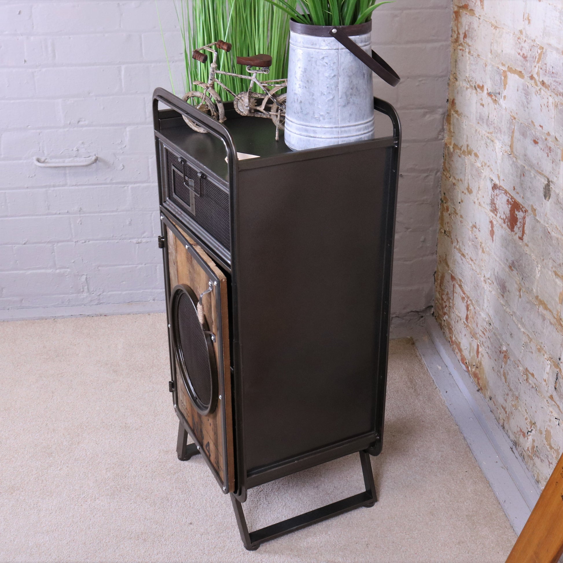 Arli Industrial Side Cabinet - Side View