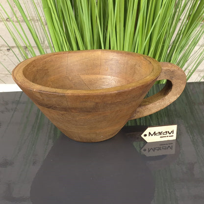 Baddo Mug Shape Wooden Bowl with Handle - Main Imae