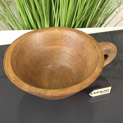 Baddo Mug Shape Wooden Bowl with Handle - Top View
