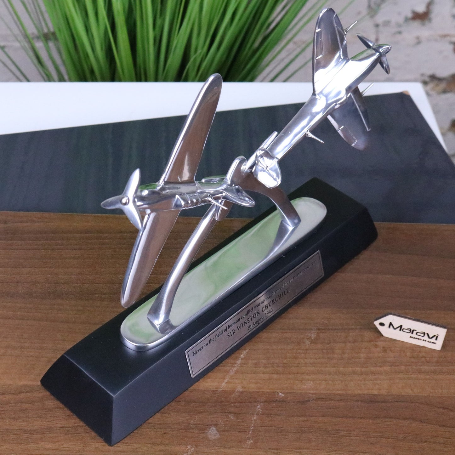 Battle of Britain Spitfire and Hurricane Tribute Sculpture - Side View