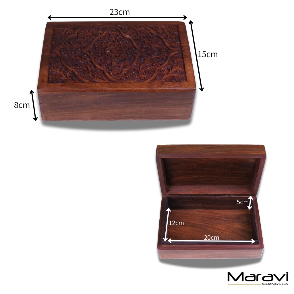 Belasa Wooden Storage Box Sheesham Wood - Dimensions