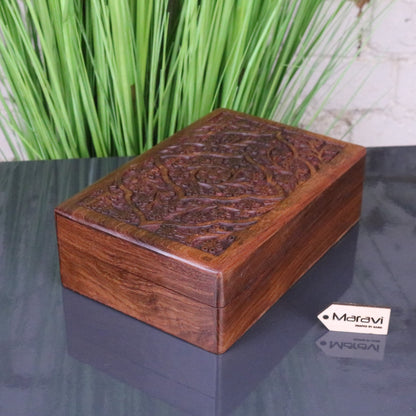 Belasa Wooden Storage Box Sheesham Wood - Side View