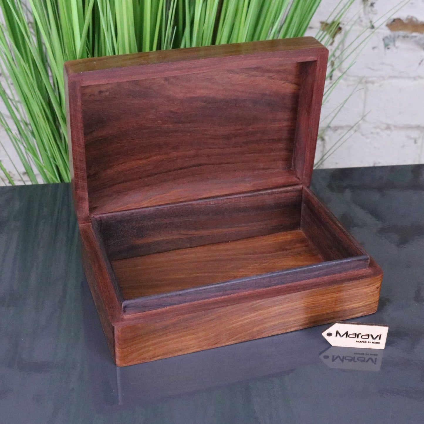 Belasa Wooden Storage Box Sheesham Wood - Opened View