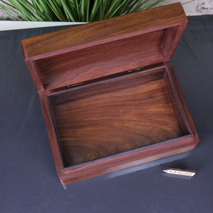 Belasa Wooden Storage Box Sheesham Wood - Opened Box Top View