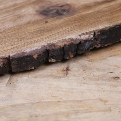 Bhimra Wooden Long Serving Board 101cm Bark Edge - Closeup of Bark