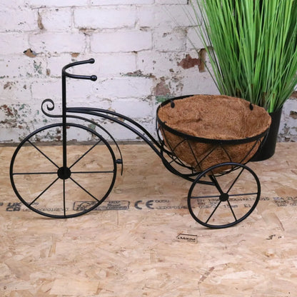 Bike Garden Planter Metal Vintage Style Black - Main Image