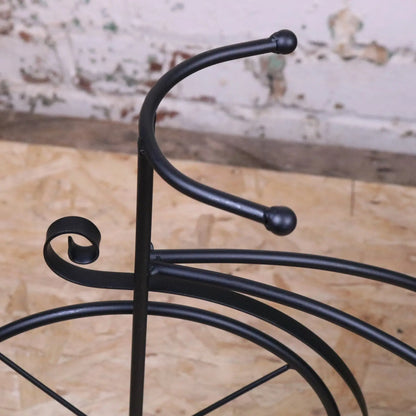 Bike Garden Planter Metal Vintage Style Black - Closeup of Handlebars