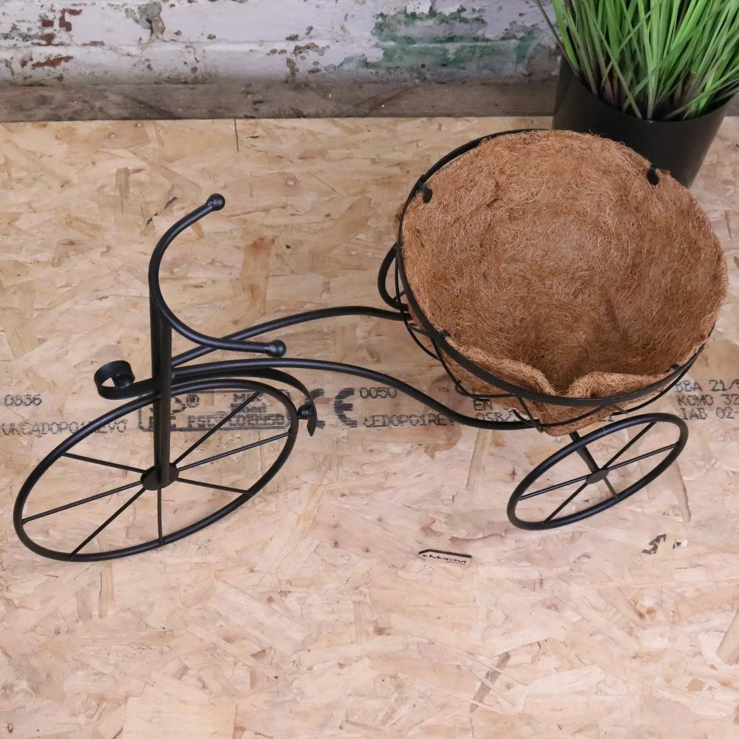 Bike Garden Planter Metal Vintage Style Black - Top View