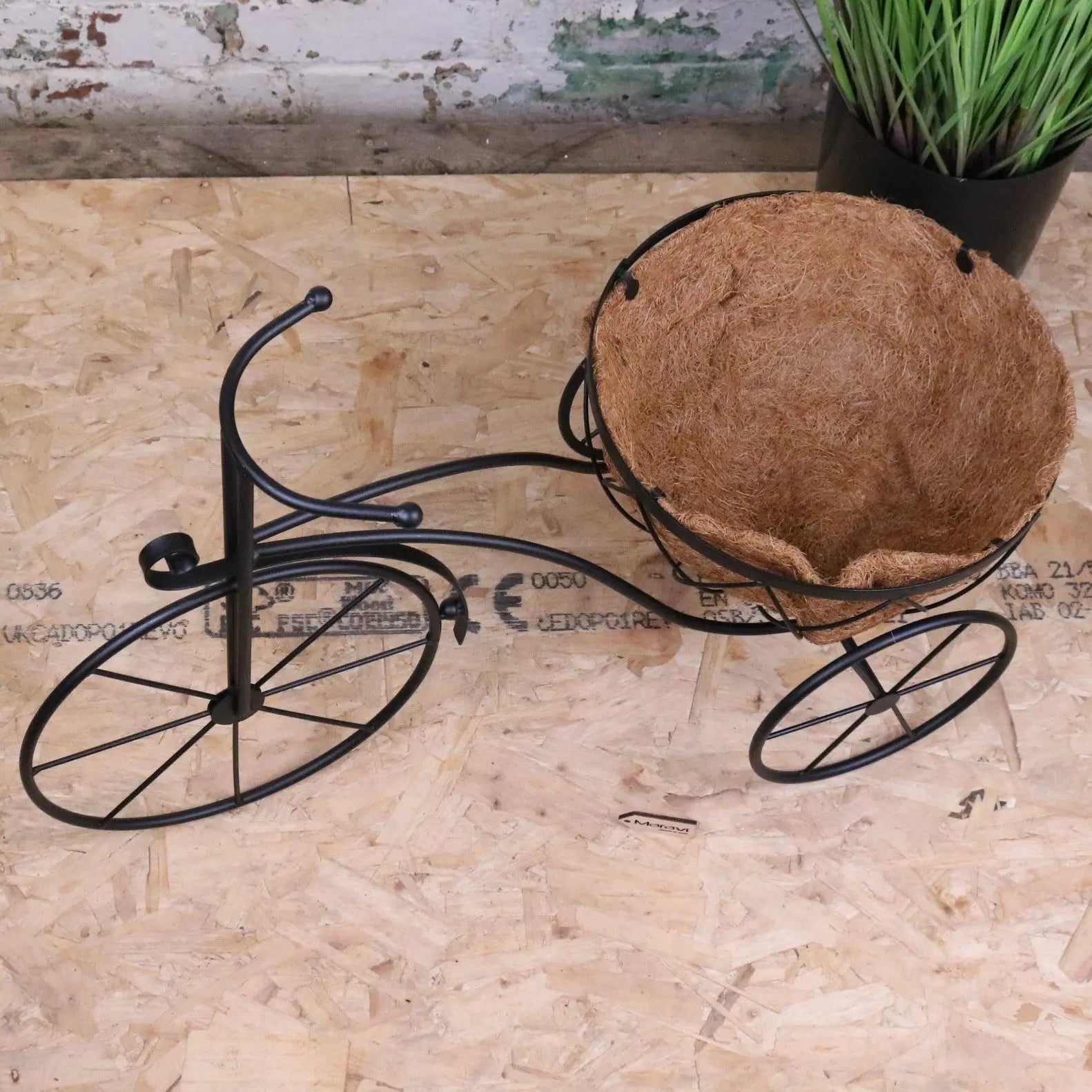 Bike Garden Planter Metal Vintage Style Black - Top View