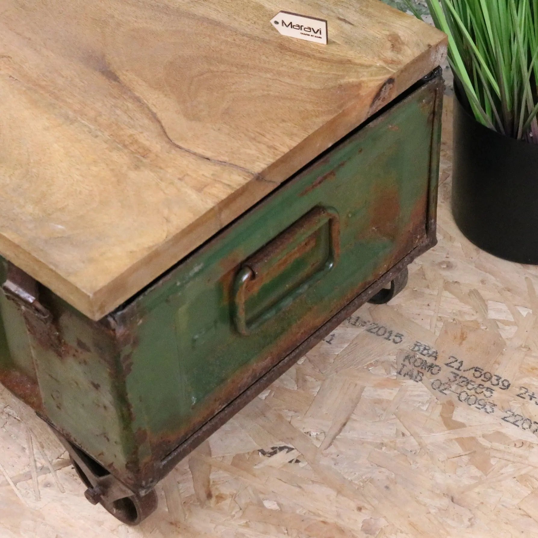 Bira Military Coffee Table - Side View