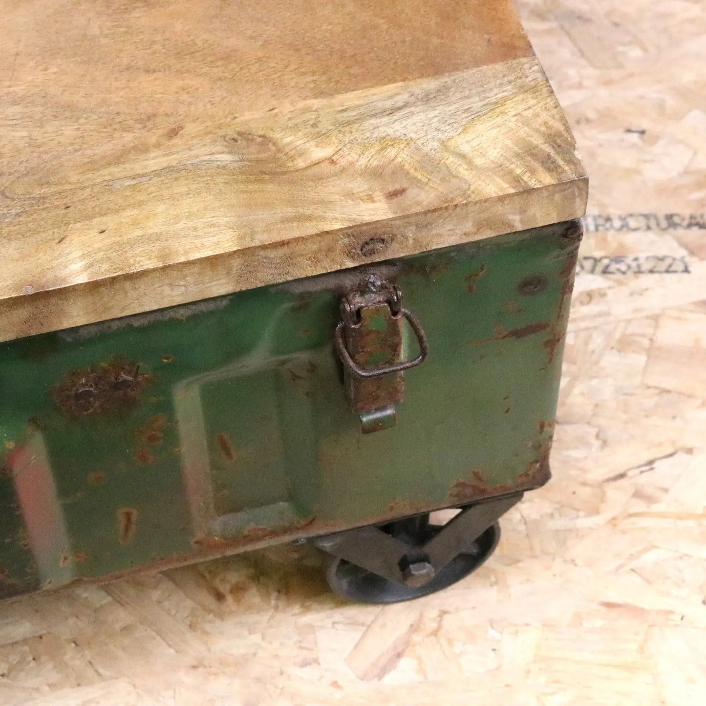 Bira Military Coffee Table - Closeup of Catch