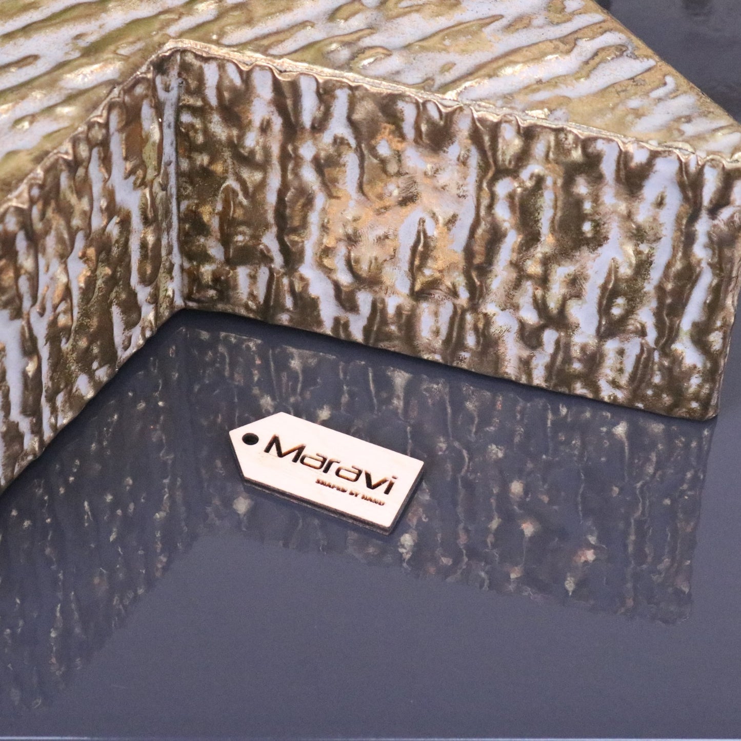 Dakini Large Star Decoration Gold Vintage Finish - Closeup of Paint 2