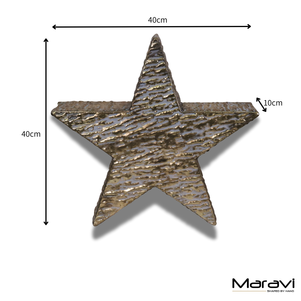Dakini Large Star Decoration Gold Vintage Finish Dimensions