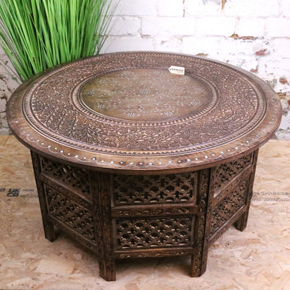 Damodar Hand Carved Mango Wood Coffee Table - Main Image