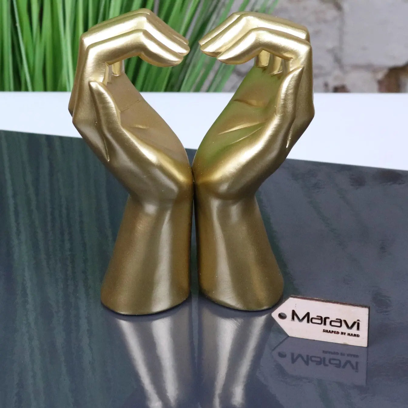 Darela Love Heart Hands Ornament Gold - Main Image