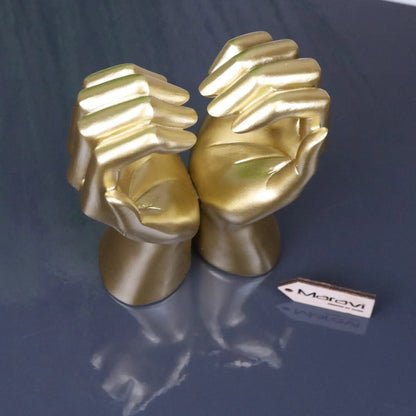 Darela Love Heart Hands Ornament Gold - Top View