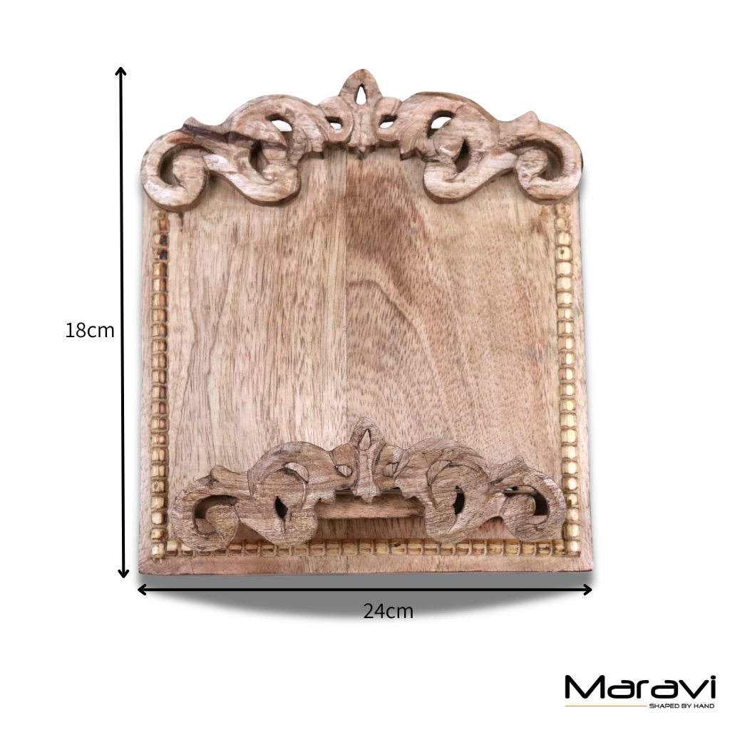 Darvik Wooden Recipe Book Stand - Dimensions