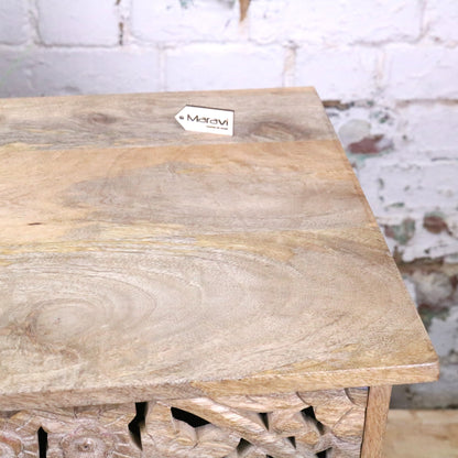 Devika Mango Wood Bedside Cabinet 2 Drawer - Closeup of Wood Grain